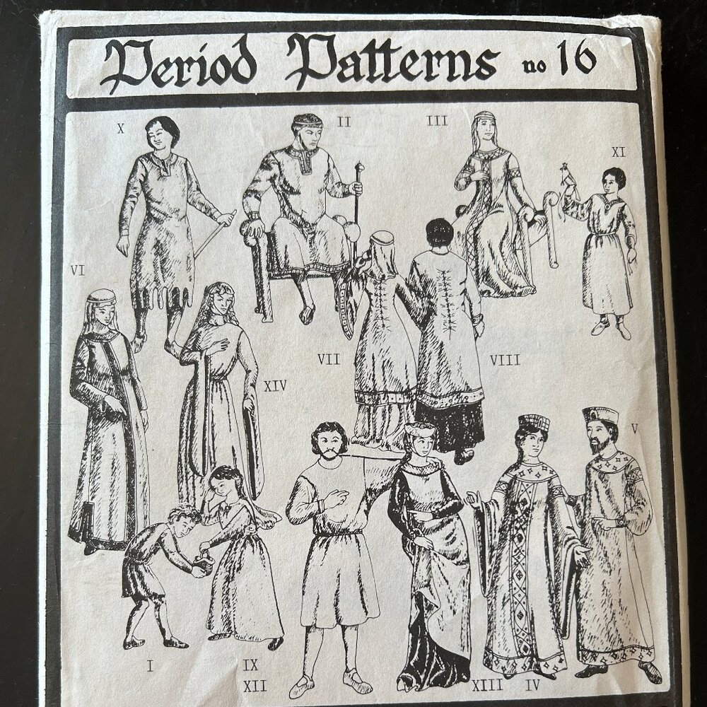 Period Patterns Tunics 650-1310 A.D. Men Women Child Sizes Sewing Pattern # 16